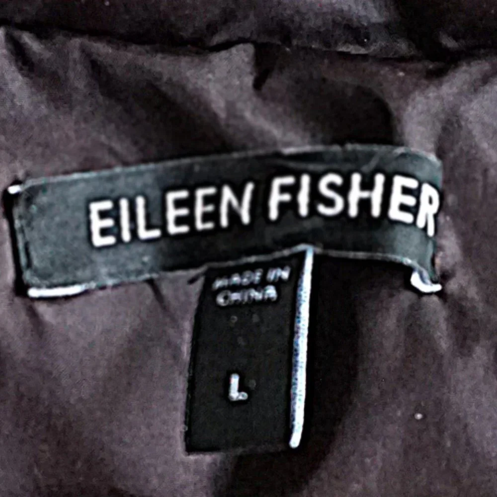 Eileen Fisher Dark Brown Down Puffer Vest- size L - Picture 3 of 4
